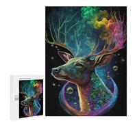 Jigsaw for Teenagerss500 PCS Rainbow Deer in Space Puzzles for Adults Hands-on Game Enhance Memory Unique Birthday And Gifts 500 PCS
