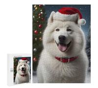 Jigsaw for Teenagerss500 PCS Samoyed Dog Xmas Puzzle for Adults Fun Games Difficult Challenge Deal As Gifts for The Whole Family 500 PCS