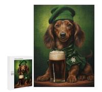 Jigsaw for Teenagerss500 PCS St Patrick Dachshund Adult Puzzles Relaxing Games Difficult Challenge Unique Birthday And Gifts 500 PCS