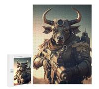 Jigsaw for Teenagerss500 PCS Steampunk Bull Soldier Armor Adult Puzzles Relaxing Games Difficult Challenge Unique Birthday And Gifts 500 PCS