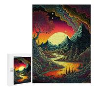 Jigsaw for Teenagerss500 PCS Whimsical Sunset Landscape Puzzles for Adults Hands-on Game Enhance Memory Unique Birthday And Gifts 500 PCS