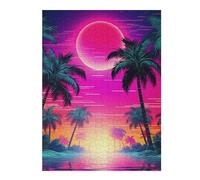 Jigsaw for Teenagerss52x38cm/1000pcs Ethereal Synthwave Horizon Adult Jigsaw Puzzle Relax Games Difficult Challenge for Birthday, Chrismas 52x38cm/1000pcs