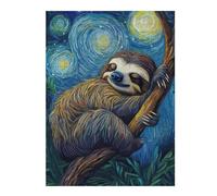 Jigsaw for Teenagerss52x38cm/1000pcs Sloth in Starry Night Adult Jigsaw Puzzle Relaxing Games Home Decoration Stress Reduction Gifts 52x38cm/1000pcs