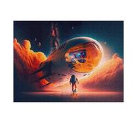 Jigsaw for Teenagerss52x38cm/1000pcs Space Exploration Astronaut And Futuristic Ship Puzzles for Adults Fun Games Stress Reliever Deal As Gifts for The Whole Family 52x38cm/1000pcs