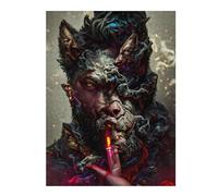 Jigsaw for Teenagerss52x38cm/1000pcs Wolf Spirit Smoke Puzzles for Adults Fun Games Stress Reliever Deal As Gifts for The Whole Family 52x38cm/1000pcs