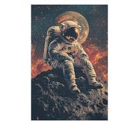 Jigsaw for Teenagerss75x50cm/1000pcs Astronaut on Asteroid with Planet Background Teenagers Puzzles Brain Teaser Game Wall Decoration for Birthday, Chrismas 75x50cm/1000pcs