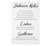 Jigsaw for Teenagerss75x50cm/1000pcs Bathroom Rules Adult Jigsaw Toy Wall Decor Birthday Present Deal As Gifts for The Whole Family 75x50cm/1000pcs