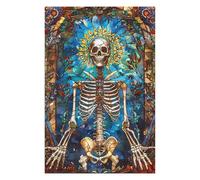 Jigsaw for Teenagerss75x50cm/1000pcs Skeleton Stained Glass Adult Jigsaw Puzzle Relax Games Difficult Challenge for Birthday, Chrismas 75x50cm/1000pcs
