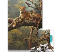 Jigsaw Forest Jungle Deer Cheetah Jigsaw Puzzles for Teenagers,with Fully Interlocking Randomly Shaped Pieces for And 14 Years Old 50x75cm