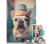 Jigsaw French Bulldog Plays with Toilet Paper 1000 Pieces Jigsaw Puzzle for Adults& Teens,Educational Games Home Decoration Deal As Gifts for The Whole Family 26x38cm