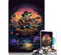 Jigsaw Frog Playing Banjo Jigsaw Puzzles for Adults 1000,Toys Educational Games Stress Relieving Unique Home Decor And Gifts (50x75cm)