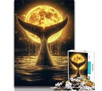 Jigsaw Golden Whale Tail Puzzles for Adults 1000 Pieces,Artistic Wall Decor & Birthday Gift Idea for Friends, Home Office 50x75cm