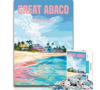 Jigsaw Great Abaco Bahamas Island Jigsaw Puzzles 1000 Pieces for Adults Teens,is Ideal As A Gift for The Whole Family Suitable for And 14 75x50cm
