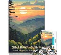 Jigsaw Great Smoky Mountains Jigsaw Puzzles 1000 Pieces for Adults Teens,is Ideal As A Gift for The Whole Family Suitable for And 14 26x38cm