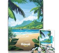 Jigsaw Hawaii Beach Landscape Jigsaw Puzzles 1000 Pieces for Adults Teens,is Ideal As A Gift for The Whole Family Suitable for And 14 26x38cm