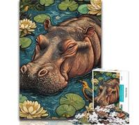 Jigsaw Hippo 1000 Piece Jigsaw Puzzle for Adults Teens,Challenging Game And Family Play Parent-child Interaction 50x75cm