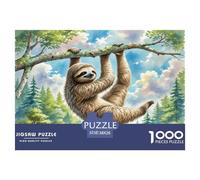 Jigsaw Home Decor - Sloth 1000 Pieces : Wildlife Jigsaw Puzzles Fun Challenge for Adults, Educational Game & Gift Puzzle 38x26cm/1000pcs