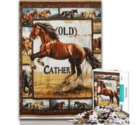 Jigsaw Horse Collage Puzzles for Adults 1000 Pieces,Artistic Wall Decor & Birthday Gift Idea for Friends, Home Office 50x75cm