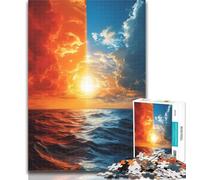 Jigsaw Ice And Fire Sky 1000 Pieces Jigsaw Puzzles For Teens And Adults,Birthday Present, Gifts, Wall Art for And Age 14 Years Up 50x75cm