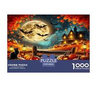Jigsaw Jack-o'-lantern 1000 Pieces Challenge Toy for Adults, Autumn Halloween Impossible Jigsaw Puzzles 1000 Piece Educational Games Puzzle Gifts 38x26cm/1000pcs