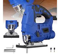 Jigsaw, JAOSY 2000W Electric Jig Saws with Powerful Copper Motor, 6 Variable Speed, 4 Orbital Sets and 0°-45° Bevel Cutting, LED Light, 1 Piece T-Shank Blades, 2M Wire
