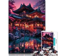 Jigsaw Japanese Style Temple Jigsaw Puzzles for Teenagers 1000 Pieces,Family Game Stress Reliever Difficult Challenge Secret Santa Gifts 50x75cm