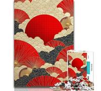 Jigsaw Japanese Style Waves Jigsaws Puzzles 1000 Pieces for Adults Gifts,for Educational Game Challenge Toy Unique Home Decor And Gifts 50x75cm