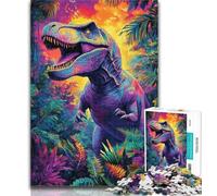 Jigsaw Jungle Dinosaur Jigsaw Puzzles for Teenagers 1000 Pieces,Family Game Stress Reliever Difficult Challenge Secret Santa Gifts 50x75cm