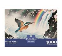 Jigsaw Kingfisher 1000 Pieces Challenge Toy for Adults,Landscape Artistic Conception Impossible Jigsaw Puzzles 1000 Pieces Educational Game 38x26cm/1000pcs