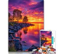 Jigsaw Lake at Sunset Jigsaw Puzzles for Teenagers 1000 Pieces,Birthday Present, Gifts, Wall Art for And Age 14 Years Up 26x38cm