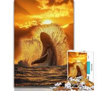 Jigsaw Leaping Whale 1000 Piece Jigsaw Puzzle for Adults Teens,Challenging Game And Family Play Parent-child Interaction 26x38cm