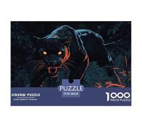 Jigsaw Leopard 1000 Pieces Challenge Toy for Adults,Nighttime Creature Impossible Jigsaw Puzzles 1000 Pieces Educational Games Home Decoration 38x26cm/1000pcs