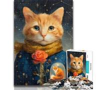 Jigsaw Little Prince Cat Jigsaw Puzzle 1000 Pieces for Adults,Toys Educational Games Stress Relieving Artists Collection, Fine Art 50x75cm