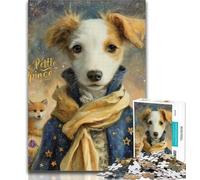 Jigsaw Little Prince Dog 1000 Piece Jigsaw Puzzles for Adults,Stress Reliever Difficult Challenge Enhance Love between Couples 26x38cm