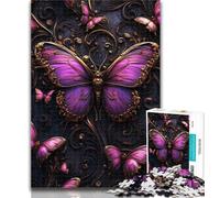 Jigsaw Magic Butterfly Jigsaw Puzzle 1000 Pieces for Adults,Toys Educational Games Stress Relieving Artists Collection, Fine Art 26x38cm