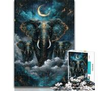 Jigsaw Magic Elephant Adult Jigsaws 1000 Pieces Difficult,Decompressing Intellectual Educational Toy Secret Santa Gifts 26x38cm