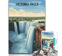 Jigsaw Majestic Victoria Falls Jigsaw Puzzles 1000 Pieces for Adults Teens,is Ideal As A Gift for The Whole Family Suitable for And 14 75x50cm