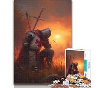 Jigsaw Medieval Knight Paintings Jigsaw Puzzles for Teenagers,with Fully Interlocking Randomly Shaped Pieces for And 14 Years Old 26x38cm