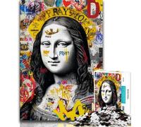 Jigsaw Mona Lisa Is Funny Puzzles for Adults 1000 Pieces,Artistic Wall Decor & Birthday Gift Idea for Friends, Home Office (38x26cm)