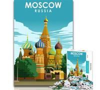 Jigsaw Moscow Russia Travel Art Jigsaw Puzzles 1000 Pieces for Adults Teens,is Ideal As A Gift for The Whole Family Suitable for And 14 26x38cm