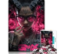 Jigsaw Neon Demon Girl Puzzles for Adults And Teenagers,Challenging Difficult with Fully Interlocking Randomly Shaped Pieces 26x38cm