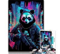 Jigsaw Neon Panda Jigsaw Puzzles 1000 Pieces for Adults Teens,is Ideal As A Gift for The Whole Family Suitable for And 14 (26x38cm)