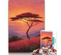 Jigsaw Oil Painting of An Acacia Tree Puzzles for Adults Teens 1000 Pieces,Educational Games Home Decoration Artists Collection, Fine Art 26x38cm