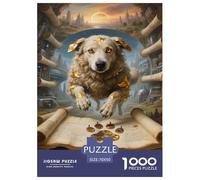 Jigsaw Old English Sheepdog 1000 Pieces Challenge Game for Adults,Ancient Book Impossible Jigsaw Puzzles 1000 Piece Educational Games for Adults Or Families 70x50cm/1000pcs