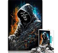 Jigsaw Painting The Grim Reaper Jigsaw Puzzles for Teenagers 1000 Piece,Educational Games Home Decoration Deal As Gifts for The Whole Family (50x75cm)