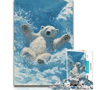 Jigsaw Polar Bears Puzzles for Adults Teens 1000 Pieces,Educational Games Home Decoration Artists Collection, Fine Art 50x75cm