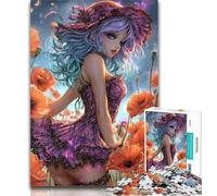 Jigsaw Poppy Girl 1000 Pieces Jigsaw Puzzle for Adults& Teens,Educational Game for Birthday, Chrismas for Ages 14+ 50x75cm
