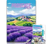 Jigsaw Provence France Lavender Jigsaw Puzzles 1000 Pieces for Adults Teens,is Ideal As A Gift for The Whole Family Suitable for And 14 26x38cm