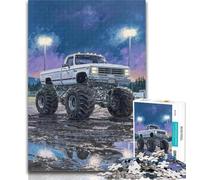 Jigsaw Psychedelic Monster Truck Puzzles for Adults And Teenagers,Challenging Difficult with Fully Interlocking Randomly Shaped Pieces 26x38cm