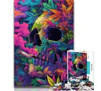 Jigsaw Psychedelic Skull 1000 Pieces Jigsaw Puzzle for Adults& Teens,Educational Game for Birthday, Chrismas for Ages 14+ 26x38cm